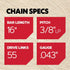 Oregon R55 AdvanceCut Chainsaw Chain for 16-Inch Bar -55 Drive Links  low-kickback chain fits several Stihl models